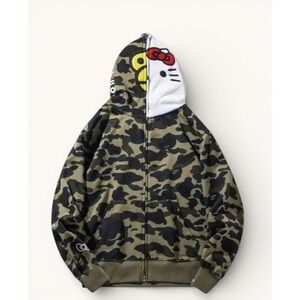 BAPE Hello Kitty Milo Split Face Hoodie M 1st Camo Full‎ Zip A Bathing Ape